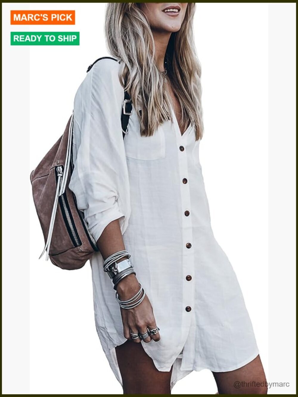 Silky Button Down Midi Cover Up Dress Kimono Beach Swimsuit Coverup